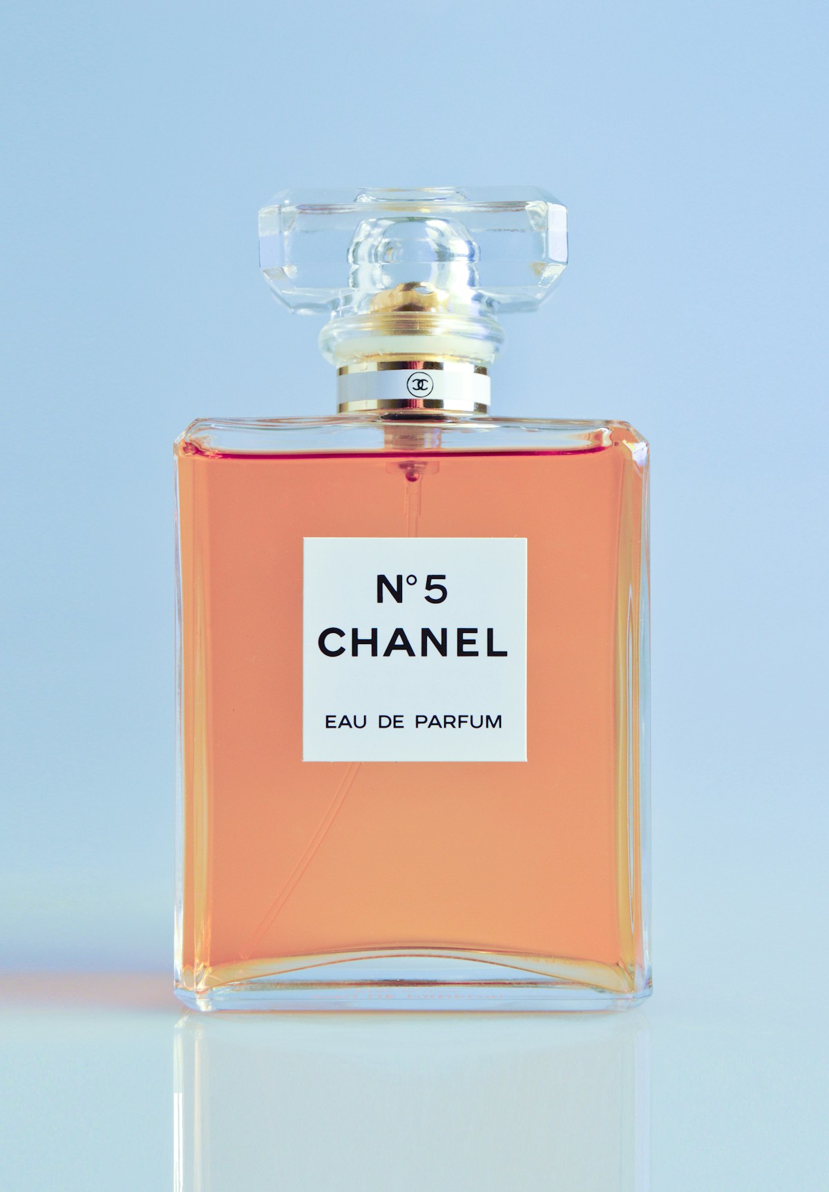 A beautiful perfume bottle surrounded by soft botanical details